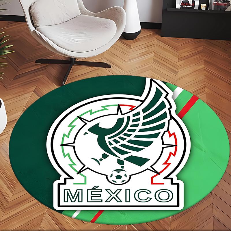 México (1) Round Office Rug Decorative Floor Rug for Office Bedroom Living Room and Home Space