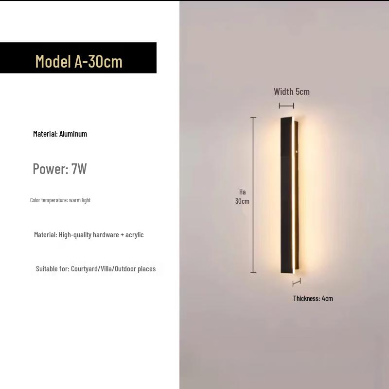 Rechargeable Outdoor LED Strip Wall Lamp