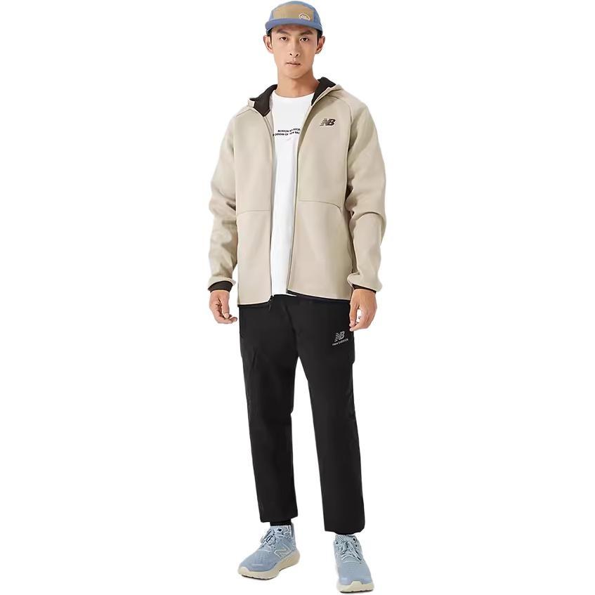 New Balance Logo Sportswear Tech Fleece Windrunner Jacket Asia Sizing 'Cream White Black' Men's AMJ21178-AL