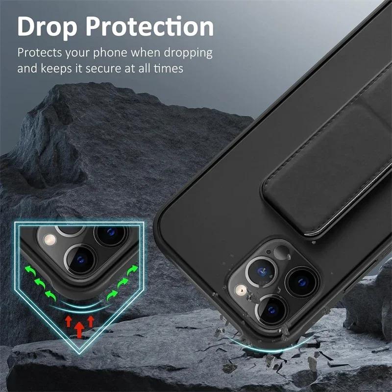 Magnetic Kickstand Wrist Strap Case for IPhone 16 15 14 13 12 11 Pro Max Plus 16Pro 15Pro IPhone16 i16 ProMax Phone Stand Cover