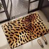 Leopard Flannel Bathroom Absorbent Floor Mat Toilet Floor Mats Dirt Resistant and Quick Drying Entrance Door Mat Home Decoration