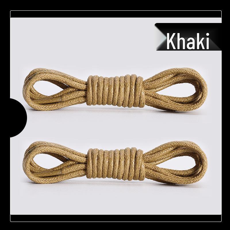 Waxed Shoelaces: Thin 0.25cm Round for Leather Shoes & Martin Boots - Black, White, Brown (One Pair)