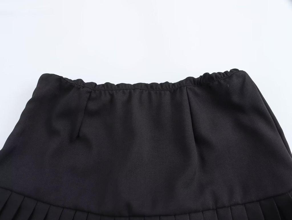 Spring 2025 Women's European & American Style Versatile Pleated Low-Waist Skirt