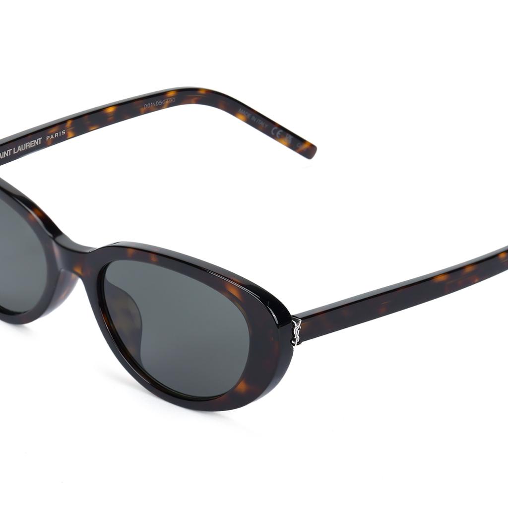 Saint Laurent Letter Detail Oval Sunglasses Women Sunglasses Brown 843069Y99562338