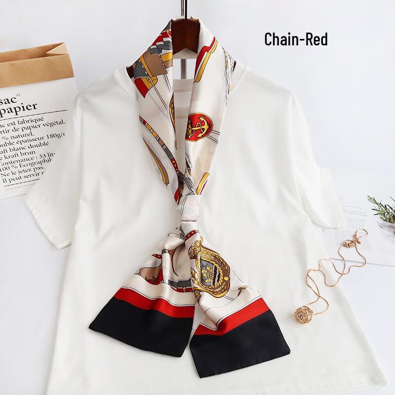 Imitation Silk Long Narrow Scarf