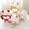 Floral Print Baby Girl Hat with Lace Trim and Ear Protection for Spring/Summer
