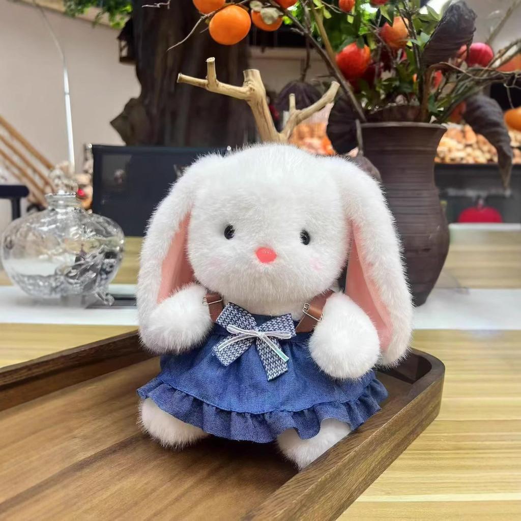 Rabbit Skirt Strap Plush Toy With Bowknot Doll Childrens Toy Holiday Gift