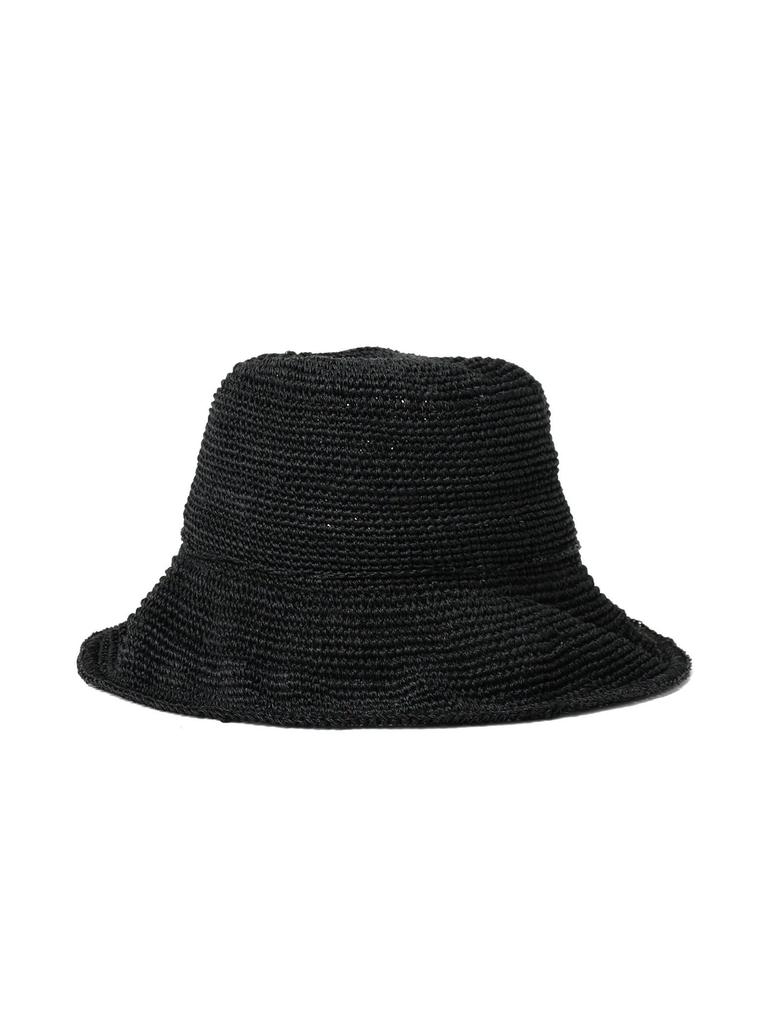 Beams Boy Abaca Crochet Hat, Women's, Black, One Size