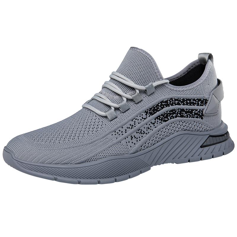 

Fashion Spring Men s Mesh Casual Shoes Thick Soled Height Increasing Sports Shoes Lace Up Trendy Men s Outdoor Hiking Camping Shoes 43 серый
