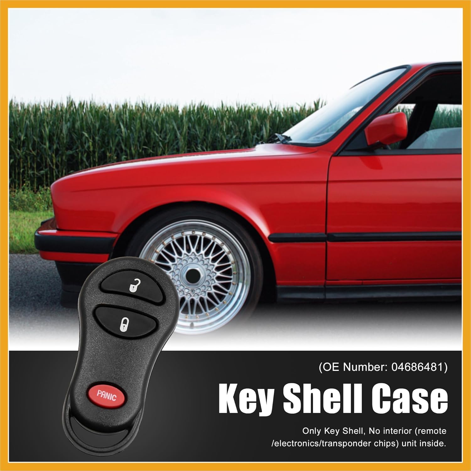 3 Buttons Key Fob Remote Control Case Shell Replacement 04686481 for Dodge 2001-2005 for Chrysler for Jeep for Ram Replacement