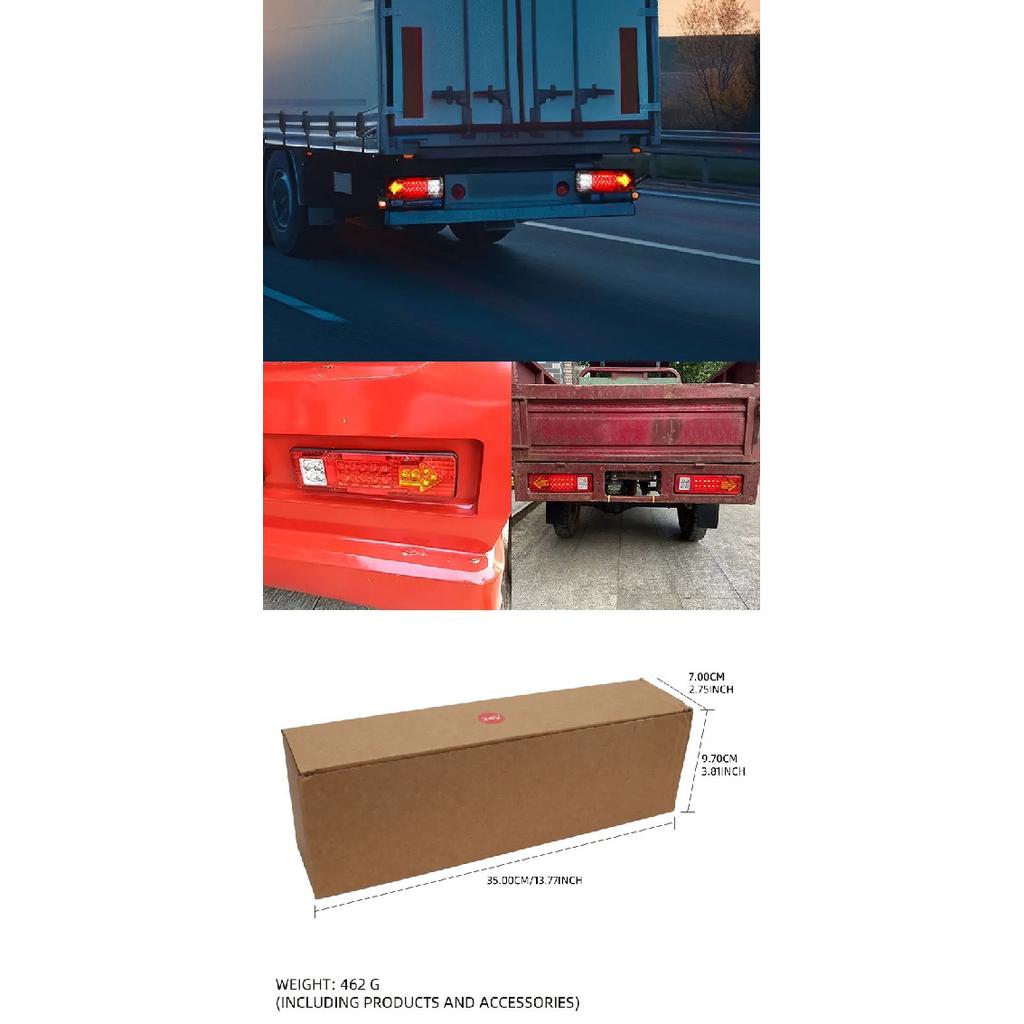 2Pcs 24V 19LED Truck TailLight Bar Turn Signal Lamp Stop Lights For Trailer Pickup Lorries Boat Light Assembly Reversing Lights