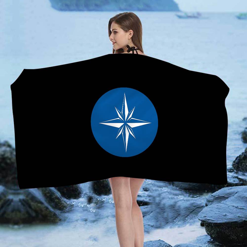 P-Polaris Microfiber Printed Beach Towel Mountain Climbing Yoga Beach Swimming Running Absorbent Soft Towel