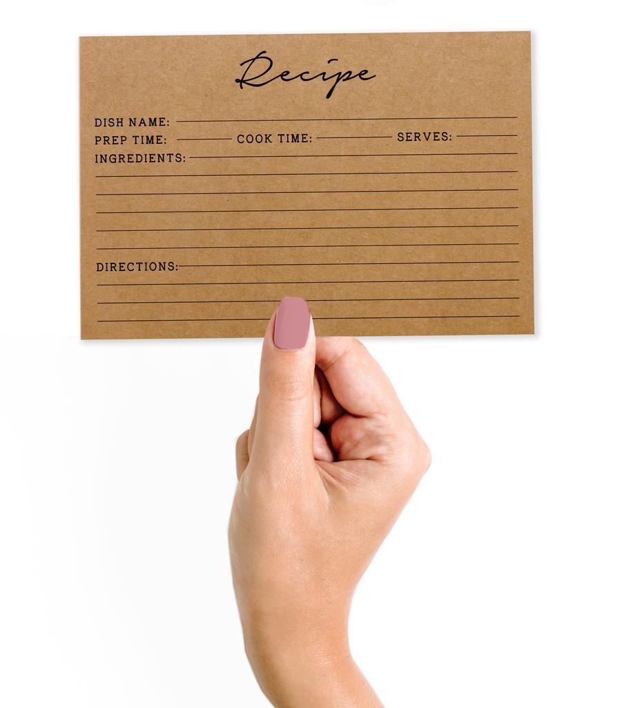 Inkdotpot 4x6 Inch Recipe Cards (Set of 50) , Thick Double Sided Premium Card Stock- Modern Style Kraft Recipe Notecards