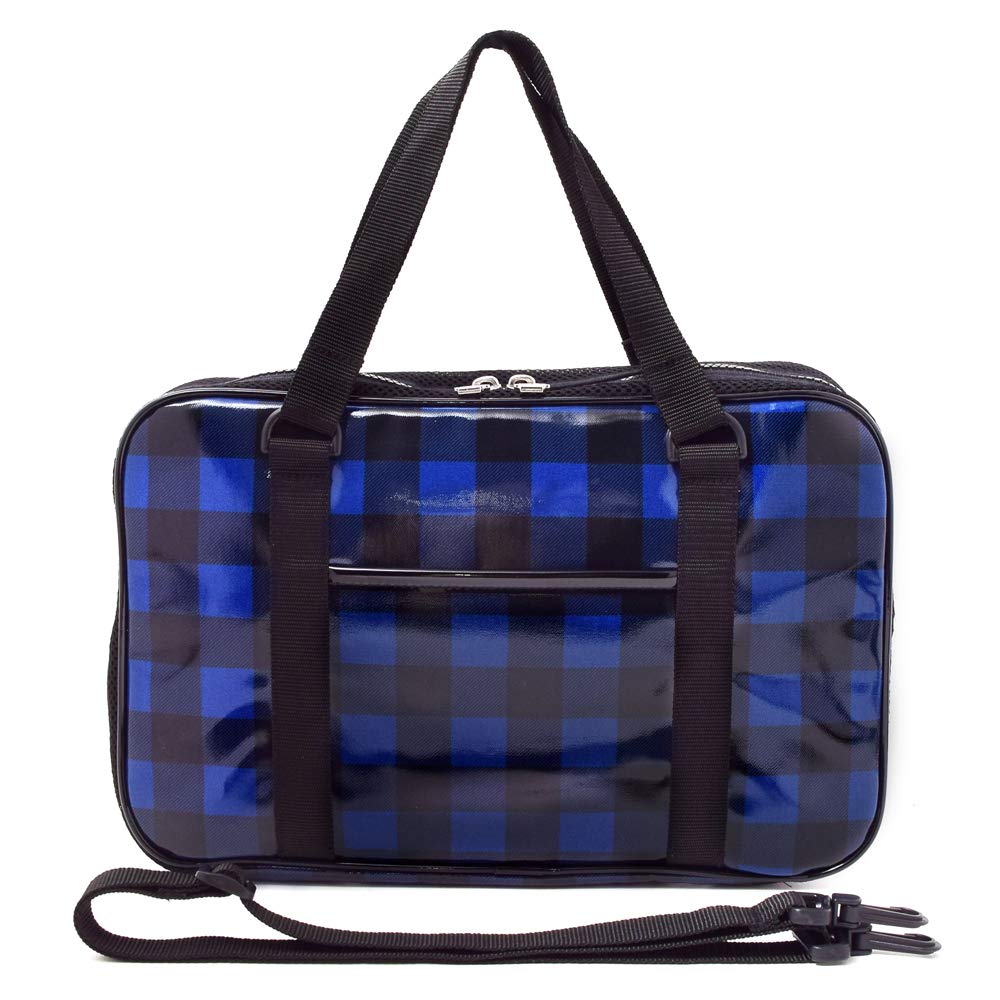 COLORFUL CANDY STYLE Calligraphy Buffalo Check N2206600 Bag, Blue,