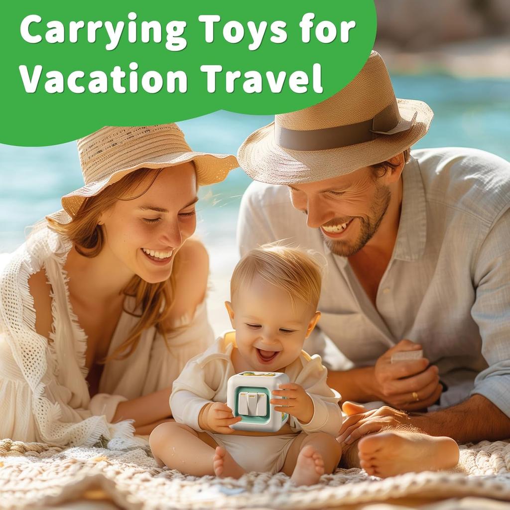 Busy Cube Toys, Montessori Toys for 1+ Year Old, Travel Sensory Toys for Toddlers 1-3, Learning Fine Motor Skills| 1st Birthday Gifts Boy 12 Months +