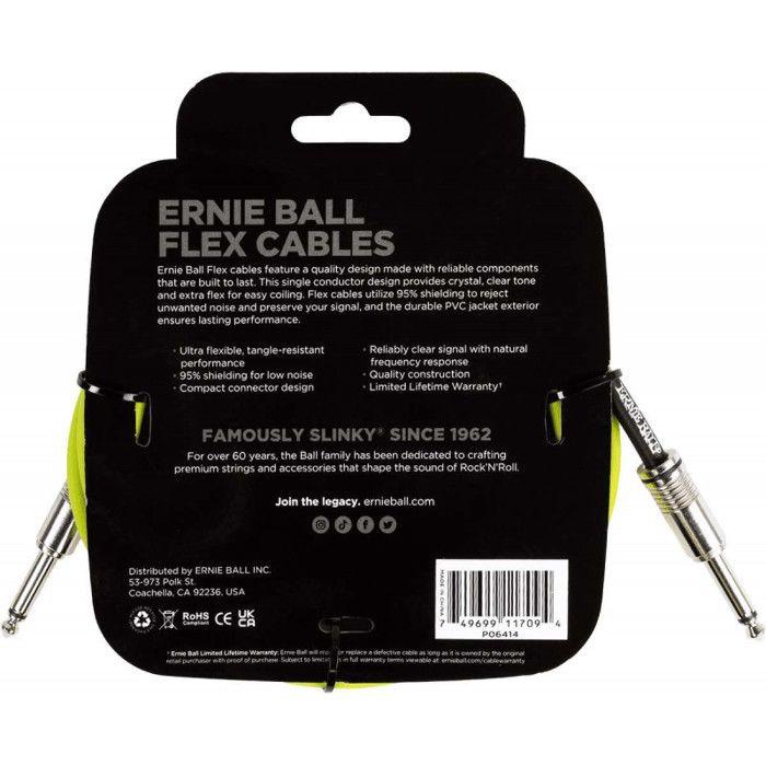Câble instrument - Ernie Ball - EEB 6414 - 3 m - Vert - Blindage 95%