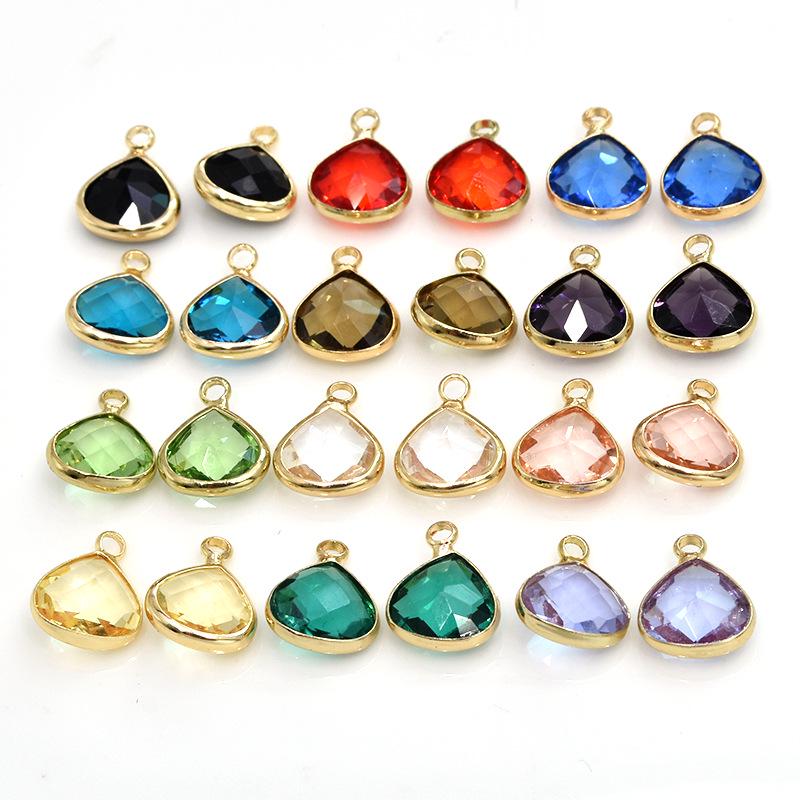 Color-Preserving Rare Earth Glass Copper Teardrop Pendant for DIY Jewelry