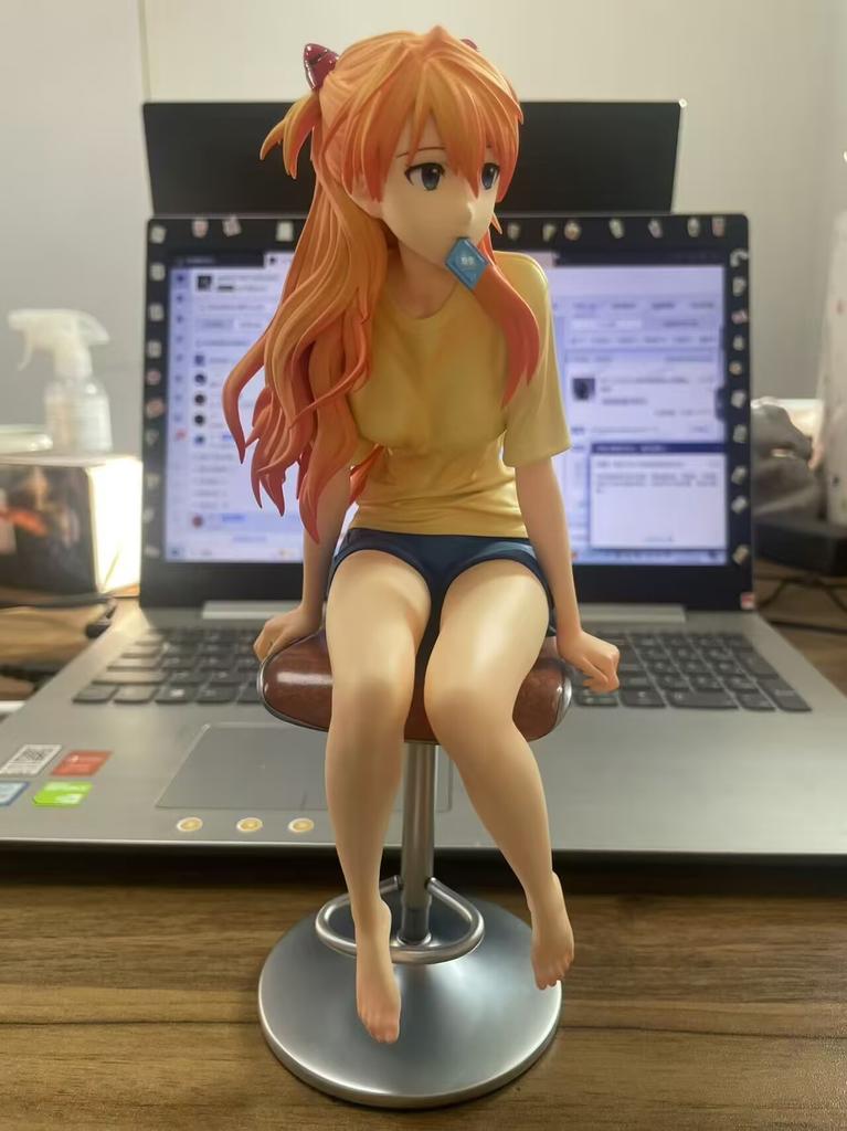 Asuka Langley Soryu Figurine Casual Uniform Girls Anime Figures Table Decoration Doll Statue Collection Model Toys Birthday Gifts