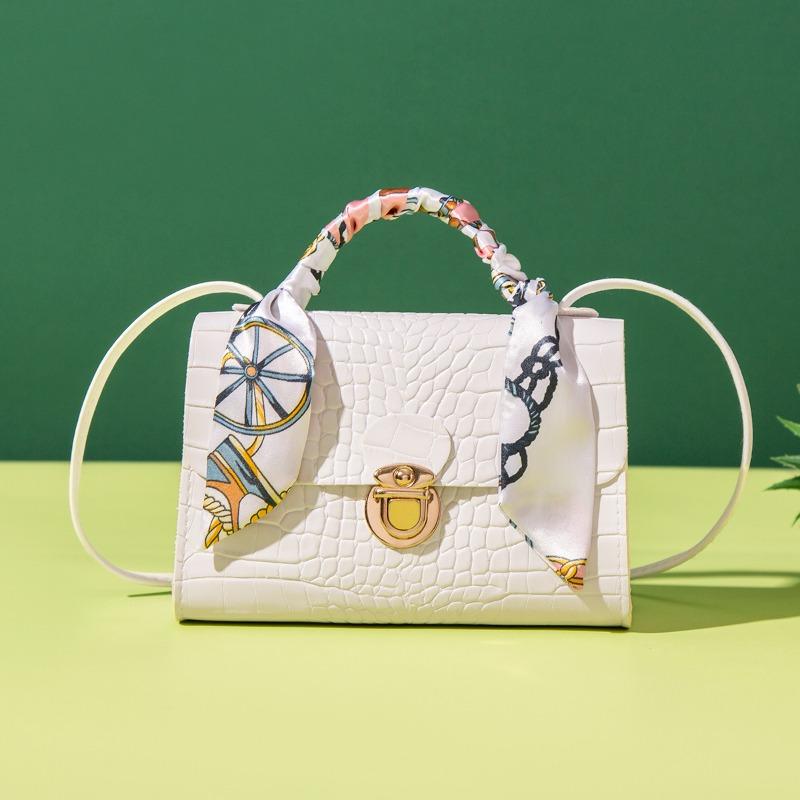 New Arrival Women Crocodile Pattern Shoulder Bag Korean Fashi Casual All-match Handbag Tote Bag With Scarf