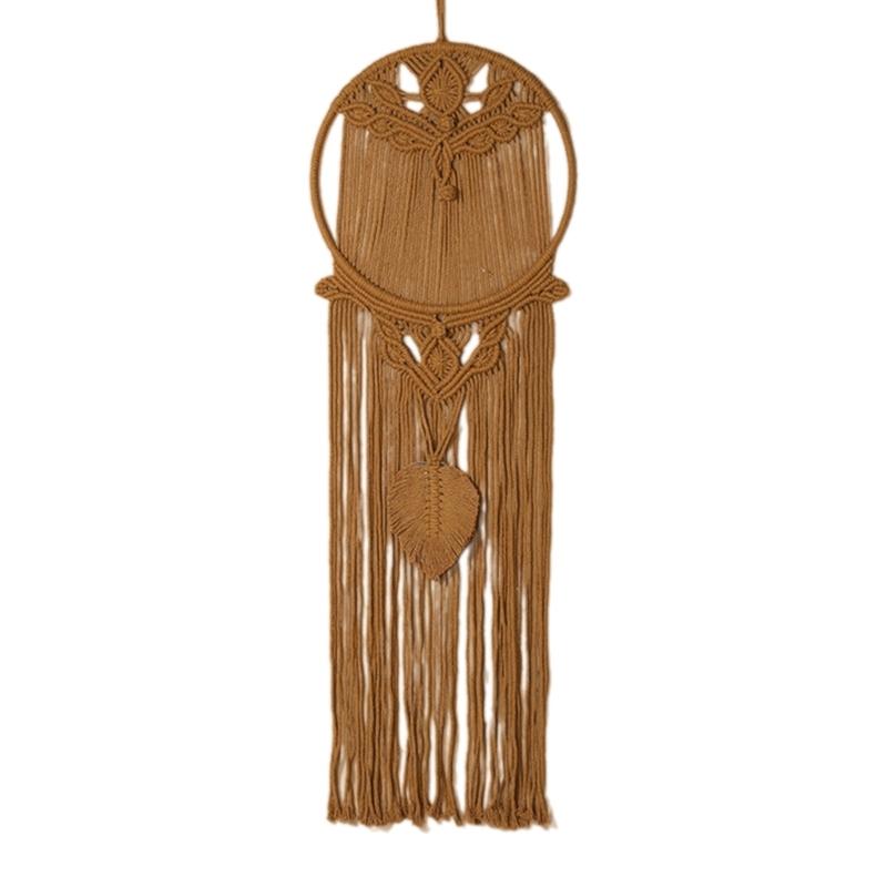 Macrame Woven Wall Hanging Leaf Tree Dream Catcher,Bohemian Handmade Room Hanging Tapestry,Wedding Decoration Crafts