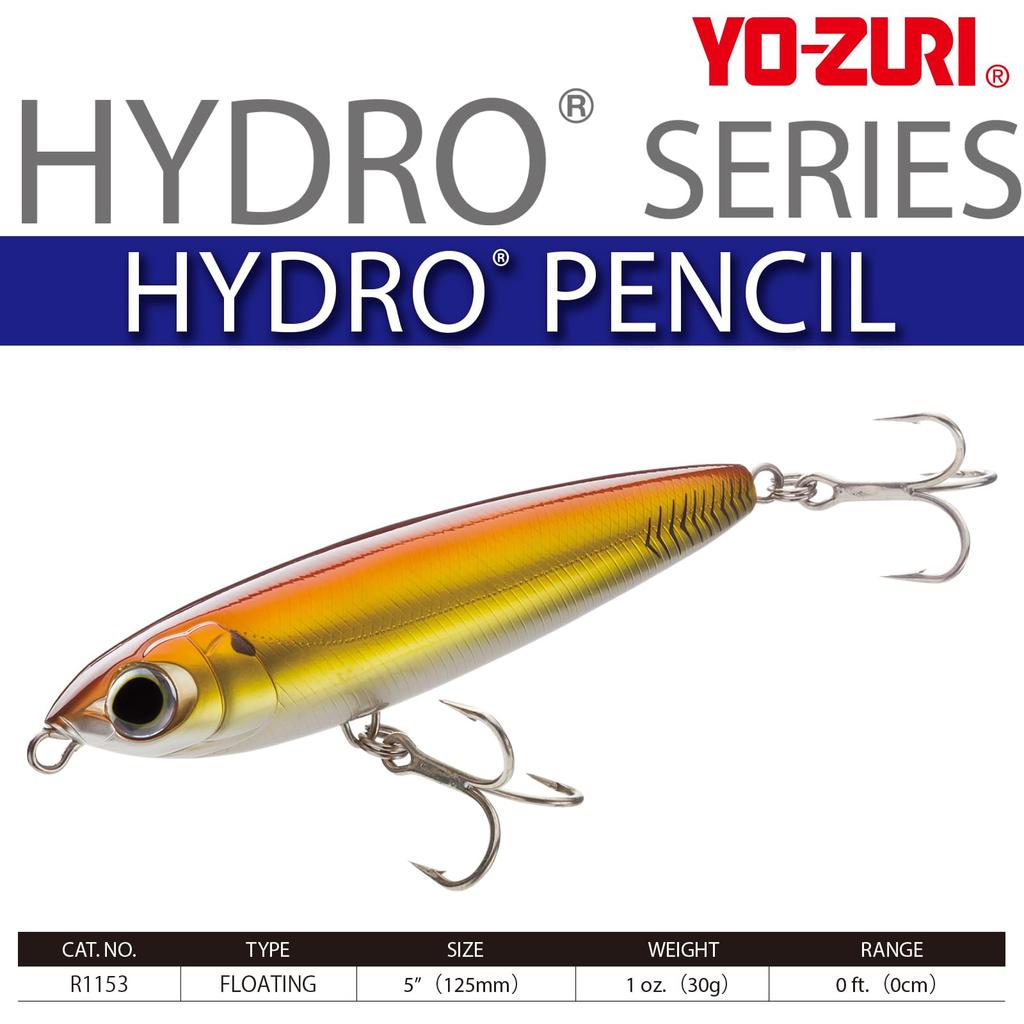 Hydro Pencil 125mm RH 30g YO-ZURI (F) (Red Head) Lure, Weight (R1153-RH)