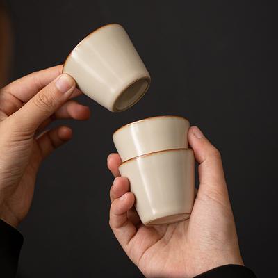 High-grade Ru Kiln Tea Cup Master Cup Iron Tire Kung Fu Tea Ceramic Personal Special Hat Cup Can Be Raised