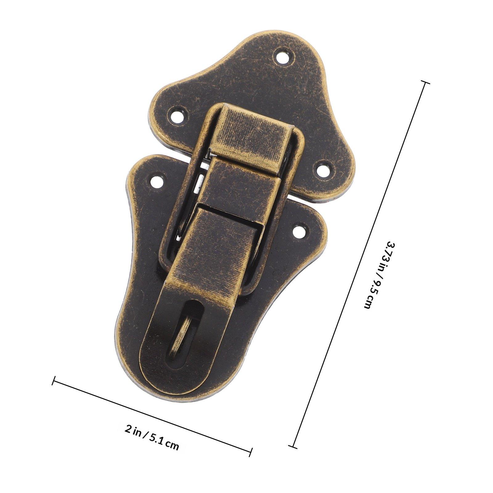 

1Set Decorative Duckbilled Hasp Latch Iron Hardware for Small Boxes Chests Toolboxes Jewelry Cases Cabinets Suitcases Retro темно-коричневого кольору