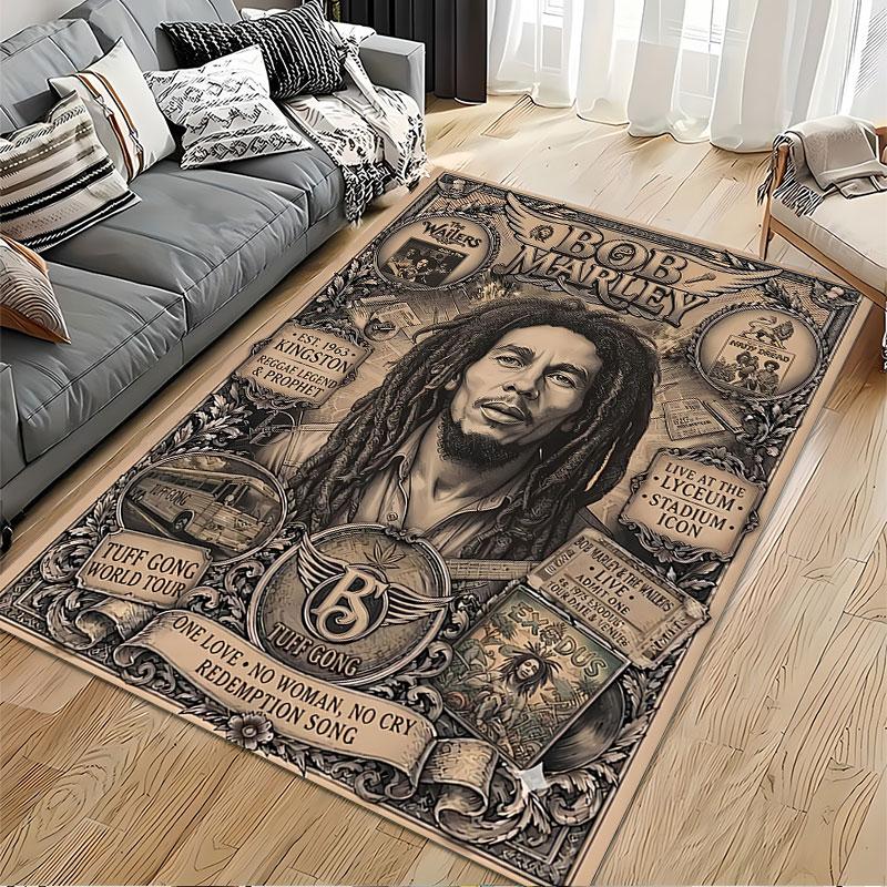 Bob Marley Reggae Art Design suitable as a non-slip mat for the living room or bedroom sofa
