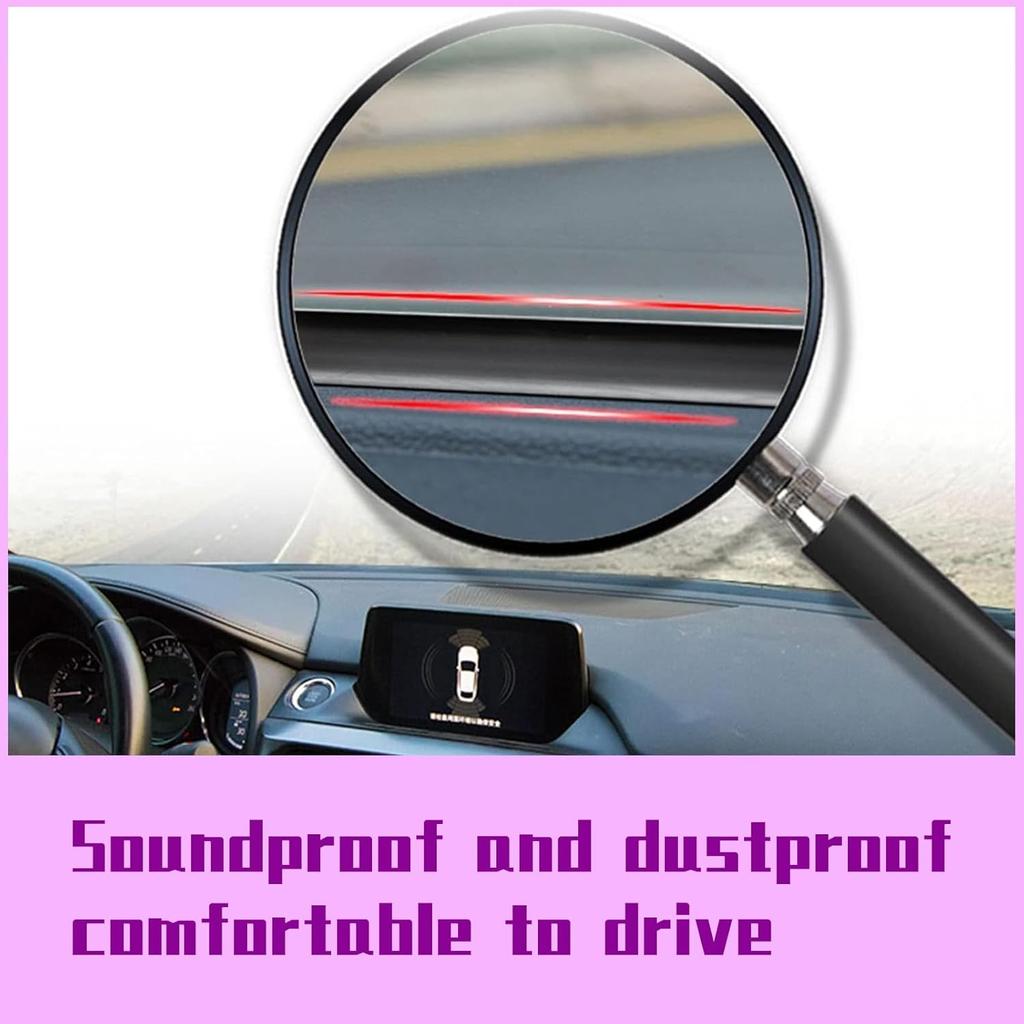 UGSHY Pack Of 1 Car Dashboard Seal Strip, 6.56Ft Rubber Seal Protector Guard Strip, Universal Slit Windshield Trim, For Trucks, Boats, RVs (Black)