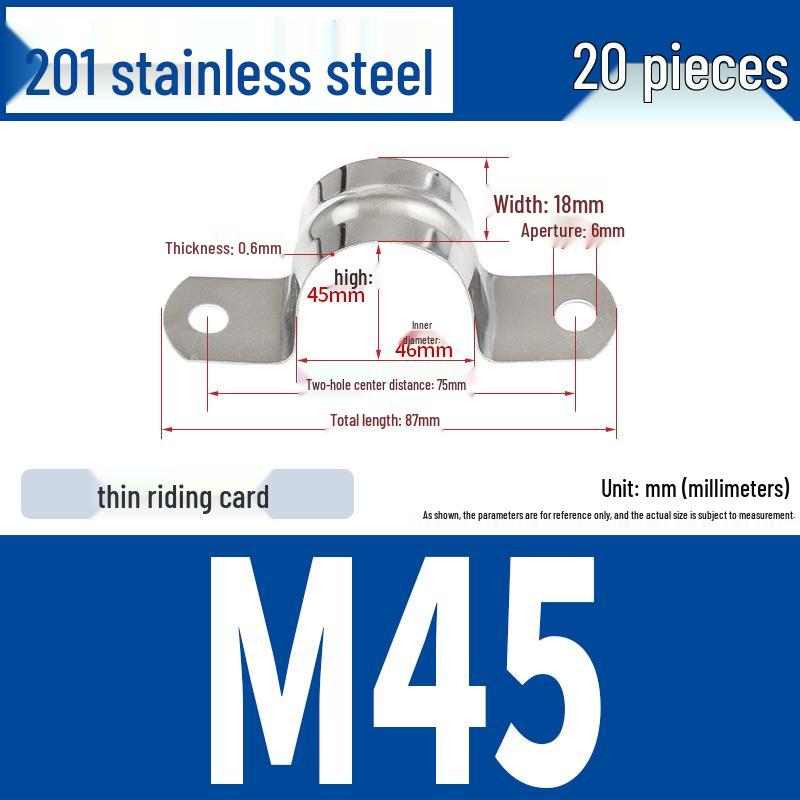 304 Stainless Steel U-Bolt Pipe Clamp Bracket - Pipe & Hose Clip Snap-on Hoop