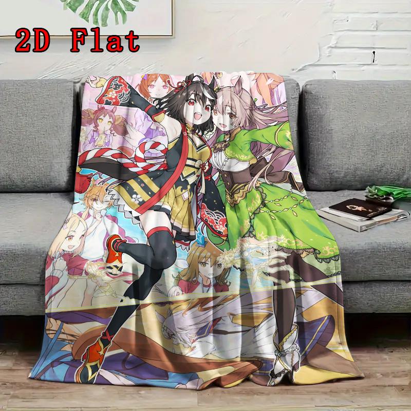 Uma Musume Pretty Derby 2D Flat Pattern Flannel Blanket High quality All Seasons Warmth and Comfort Perfect for Christmas Gifts.DMT0925209