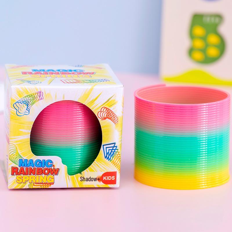 Colorful Stacking Rings with Smiley Face Slinky Prize for Kindergarten Gifts
