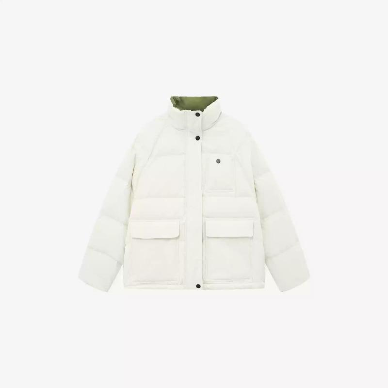 Winter New Loose Casual Versatile Contrasting Color Cotton Clothes Commuting Warm Down Cotton Clothes Jacket