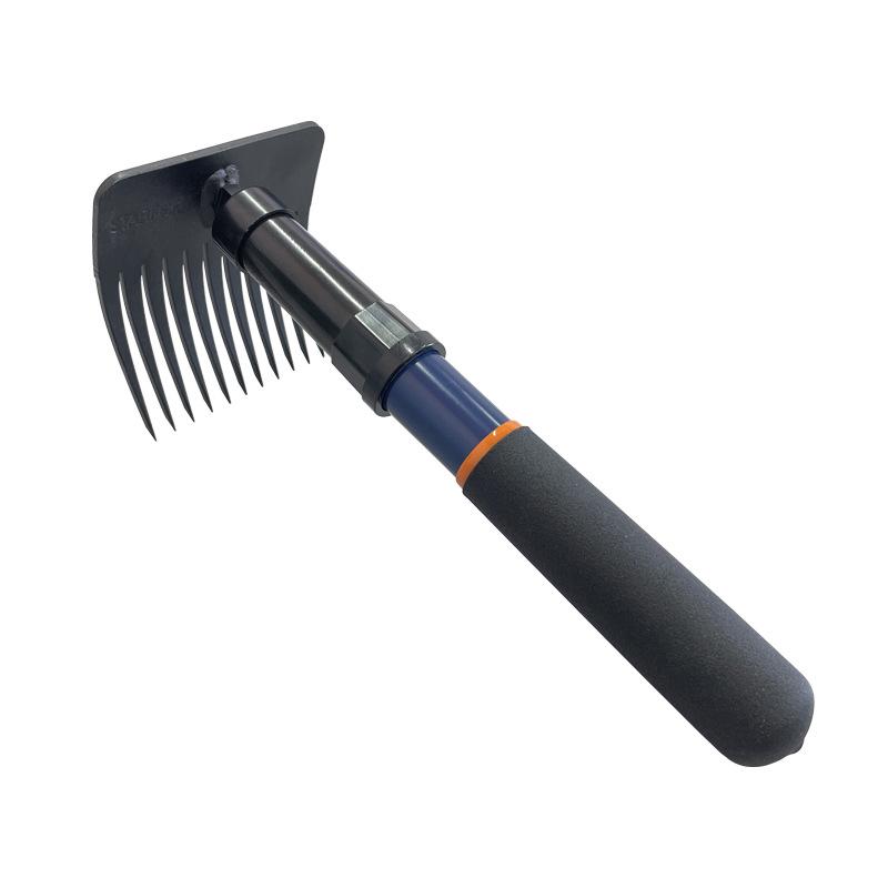 Detachable Dense-Tooth Garden Rake for Leaves, Grass, and Potted Plants