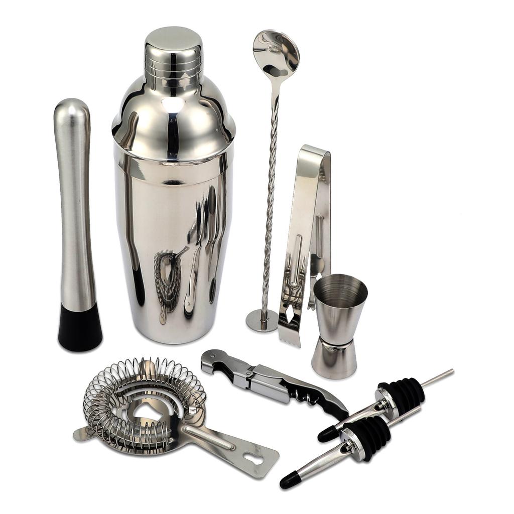 Bar Shaker Shaker Stainless Steel Japanese Shaker Semicircular Cocktail Shaker 10-Piece Set