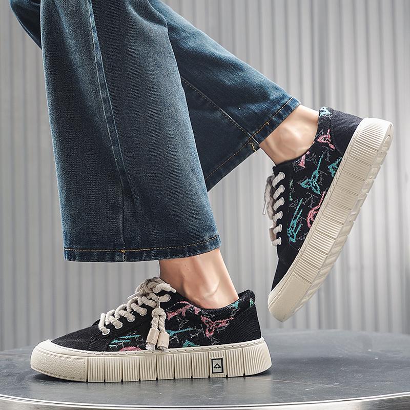 Zapatillas de lona de moda para hombre, zapatos planos