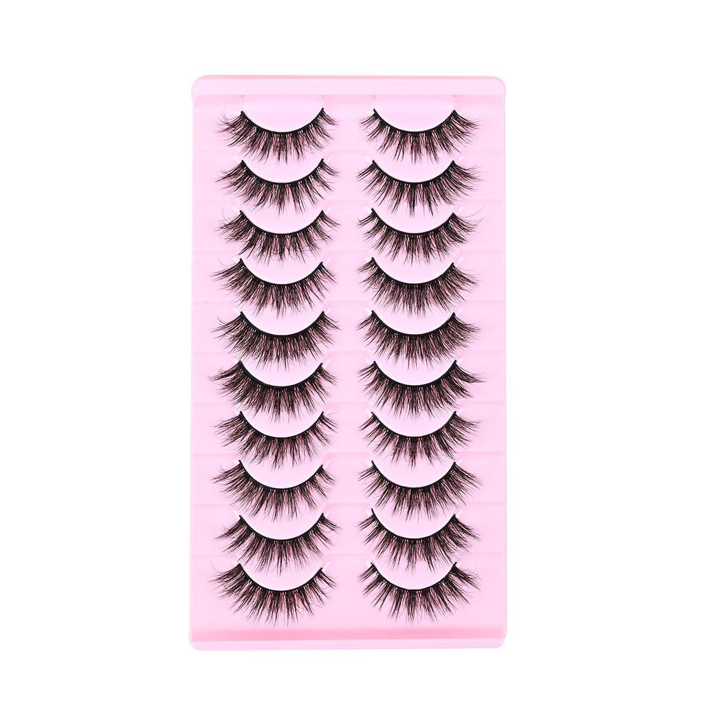10 Paar Dicke Falsche Wimpern Dreidimensional Geschwungen Flauschig Hörnchenförmige Katzenaugen-Wimpern 2026