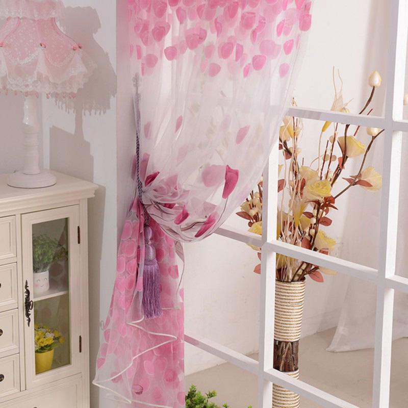 Tulip Printed Nordic Curtains Fashion Door Window Curtain Practical Elegant Beautiful Romantic Durable for Living Dining Room