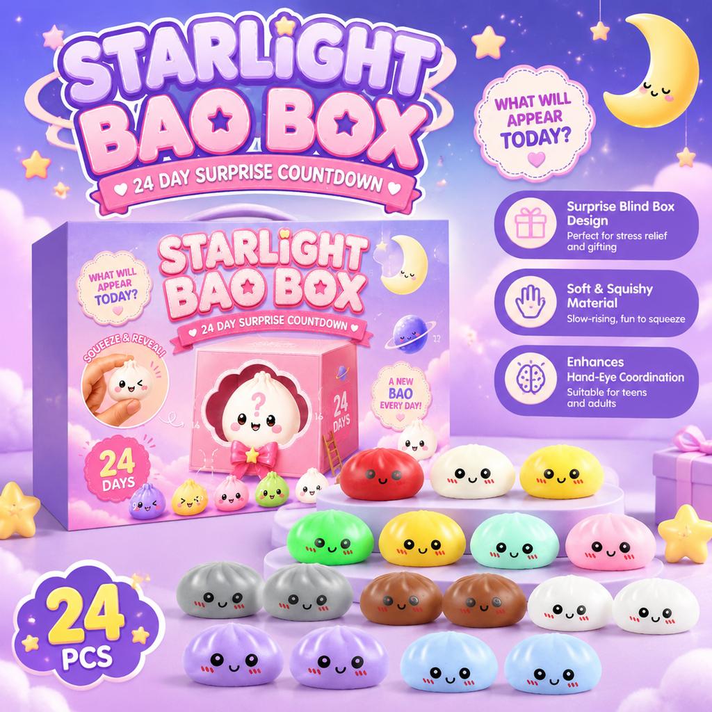 Soft Rubber Stress Relief Blind Box Set, 24 Squishy Slow Rising Toys Gift Box