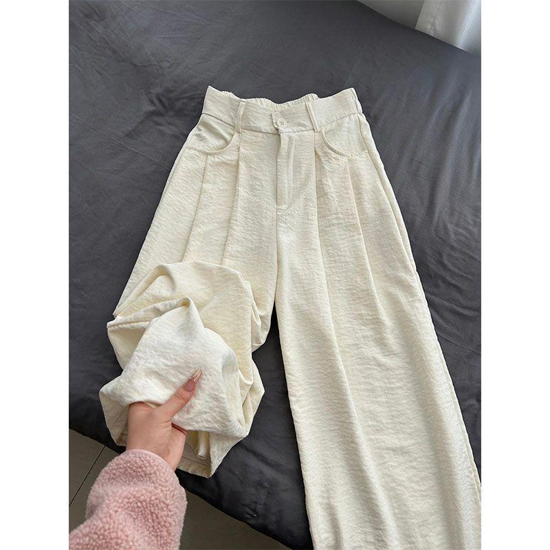 

2026 New Style Women s High-Waisted Wide-Leg Summer Pants: Slimming, Versatile, Drape, Loose-Fit, Casual and Straight. S