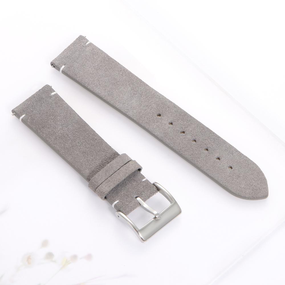20mm 22mm Wristband Quick Release Soft Suede Watch Strap Brown Watch Bands Business Calfskin Bracelet Belt Women&Men Accessories