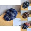 Vintage karierte Schiebermütze mit atmungsaktiver Baumwolle für Damen Frühling und Sommer