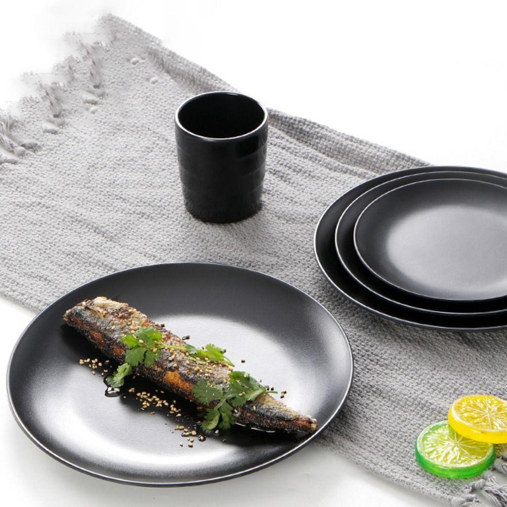 6pcs Imitation Porcelain Round Melamine Plate Japanese Style Salad Plate Sushi Dish Meal Dish  Sushi