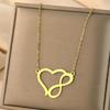 Kinitial Exquisite Fashion Earrings Handmade Heart Infinity Necklace - Minimal Heart Necklace Birthday Gift for Lovers