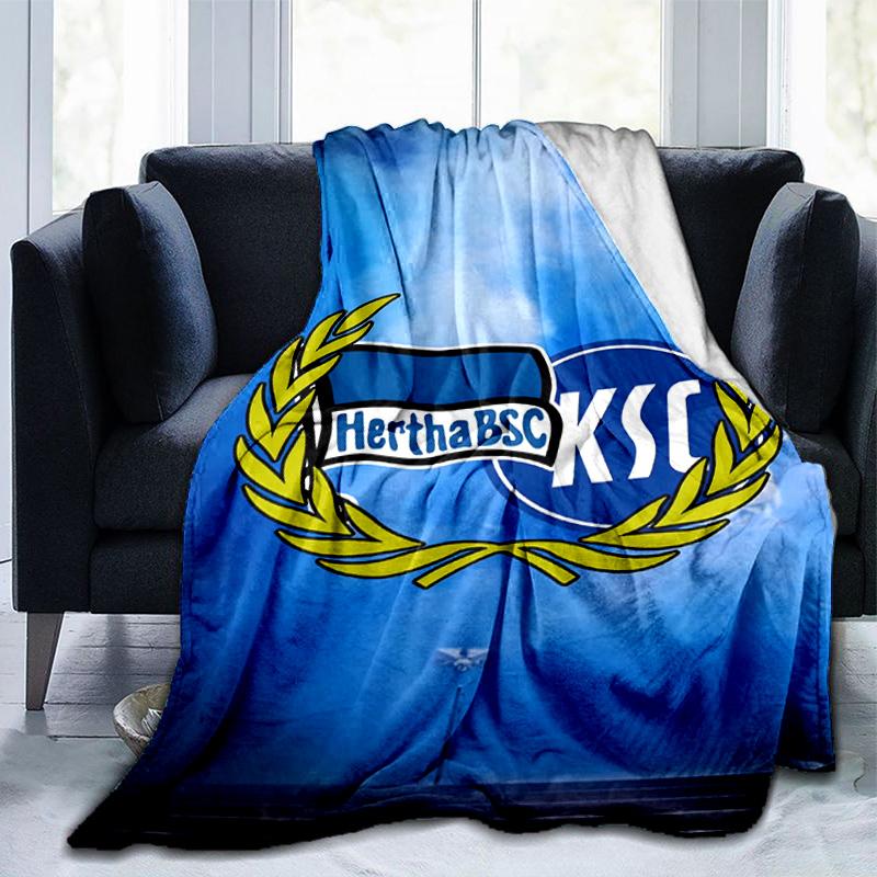 Coperta con stemma Hertha BSC Berlin Adatta per Divani, Letti, Uffici e Campeggio - Regalo Perfetto per Halloween Natale