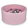 Dry Pool 90x40cm Powder Pink with 300 Balls: White, Gray, Powder Pink