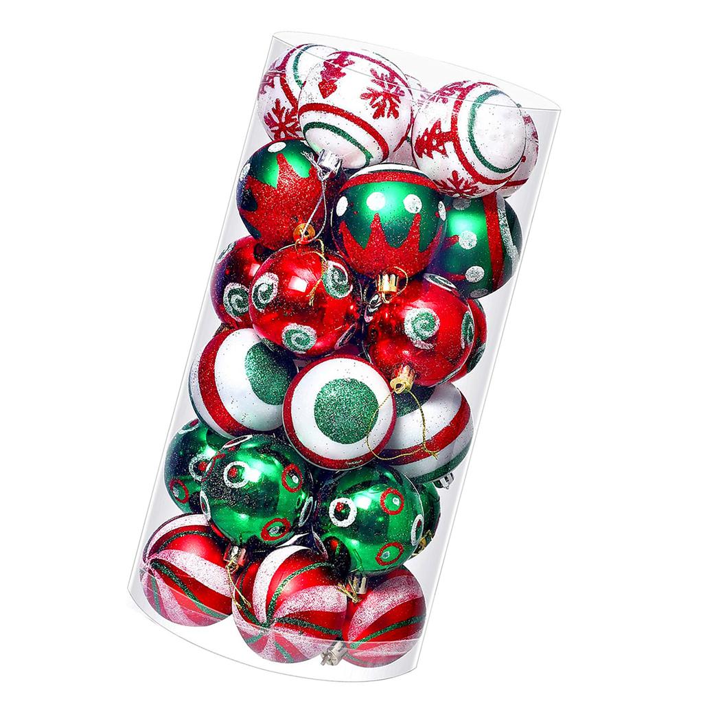 30PCS Xmas Balls Ornaments 2.4 Inch Plastic Multi Color Xmas Tree Hanging Balls for Holiday