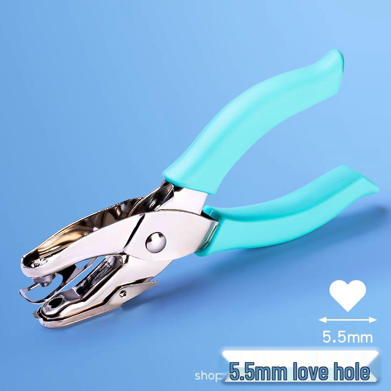 Handheld Heart-Shaped Hole Punch for Paper and Receipts