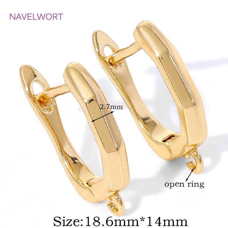 18K Gold Plated Shvenzy Earwires Fasteners,Brass Earring Fixtures,Earring Hooks Clasps Accessories,DIY Earring Making Supplies