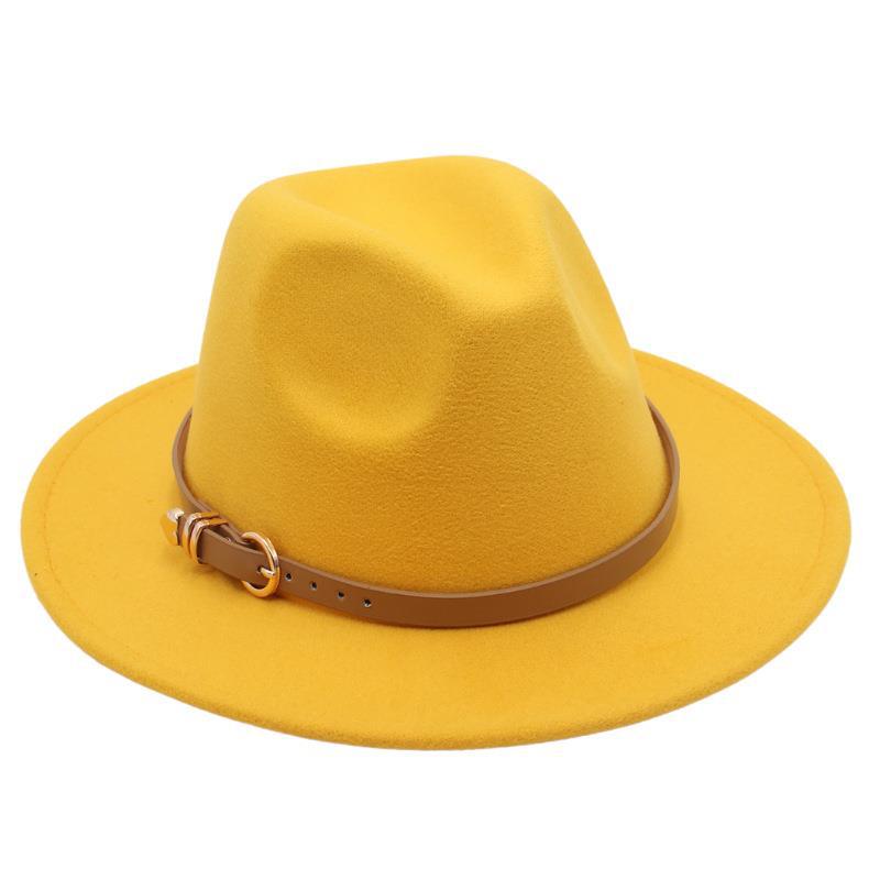 Europe And The United States New Top Hat British Party Jazz Hat Fedora Foreign Trade Woolen Felt Hat Big Brim Trendy Hat